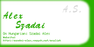alex szadai business card